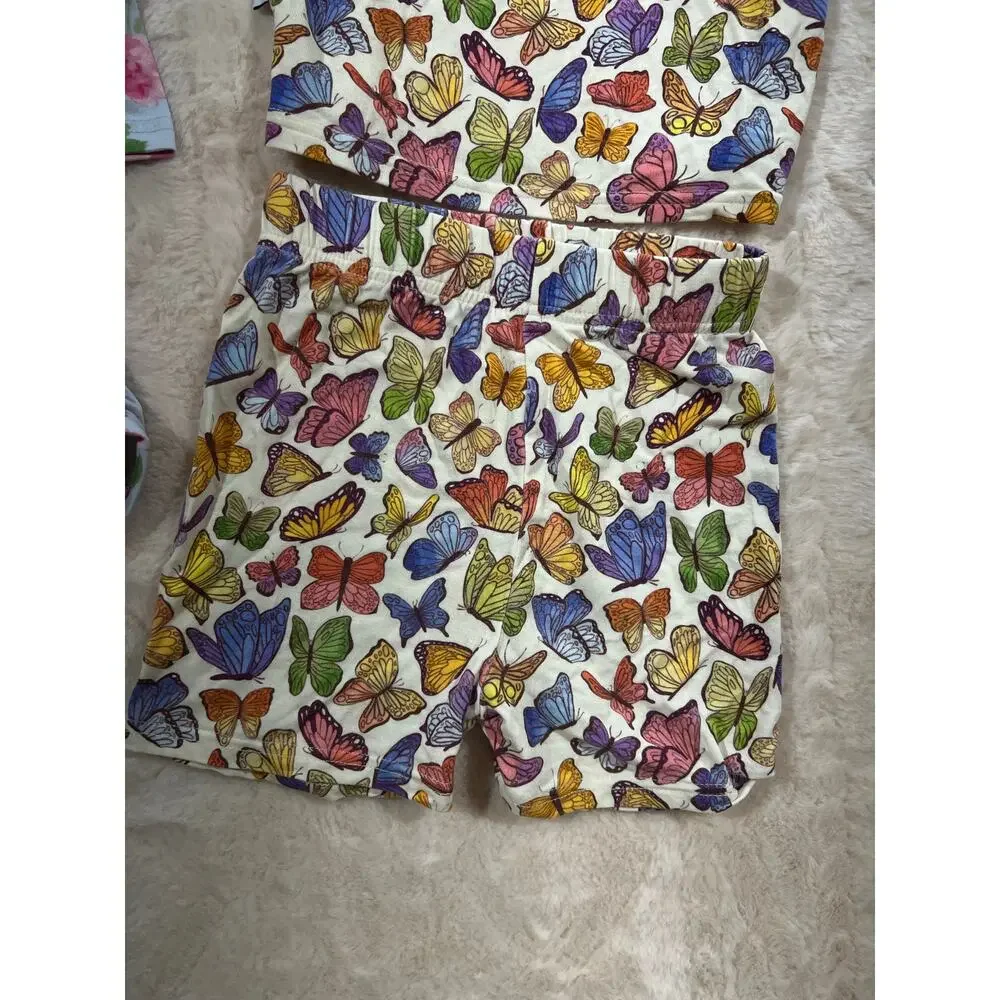 Girls 4T Pajama Bundle 2 Sets Bamboo Goosies Tahari Floral Butterflies EUC